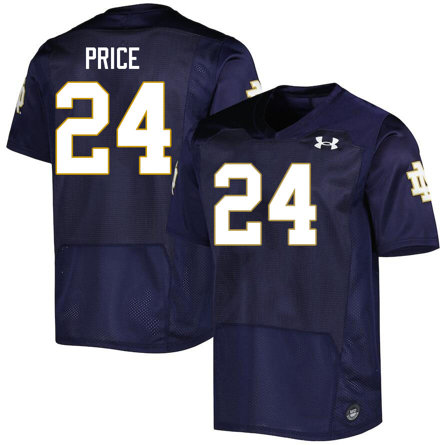 Men #24 Jadarian Price Notre Dame Fighting Irish College Football Jerseys Stitched Sale-Navy